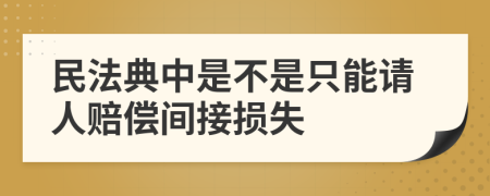 民法典中是不是只能请人赔偿间接损失