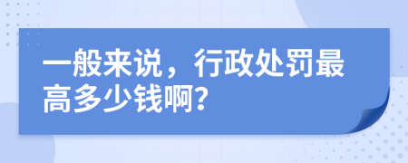 一般来说，行政处罚最高多少钱啊？