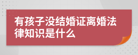 有孩子没结婚证离婚法律知识是什么