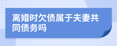 离婚时欠债属于夫妻共同债务吗