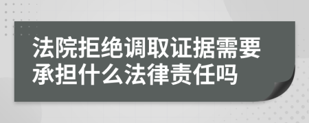 法院拒绝调取证据需要承担什么法律责任吗