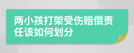 两小孩打架受伤赔偿责任该如何划分