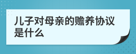 儿子对母亲的赡养协议是什么