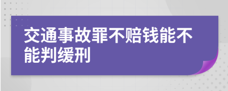 交通事故罪不赔钱能不能判缓刑