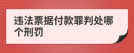 违法票据付款罪判处哪个刑罚