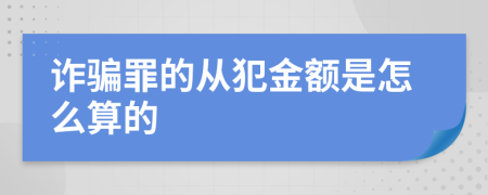 诈骗罪的从犯金额是怎么算的