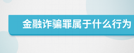 金融诈骗罪属于什么行为