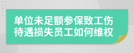 单位未足额参保致工伤待遇损失员工如何维权