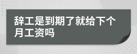 辞工是到期了就给下个月工资吗