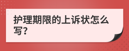 护理期限的上诉状怎么写？