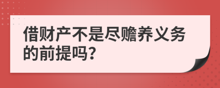 借财产不是尽赡养义务的前提吗？