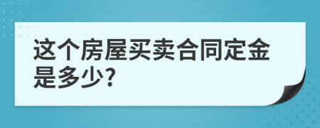 这个房屋买卖合同定金是多少?