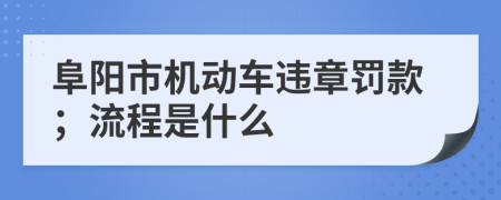 阜阳市机动车违章罚款；流程是什么