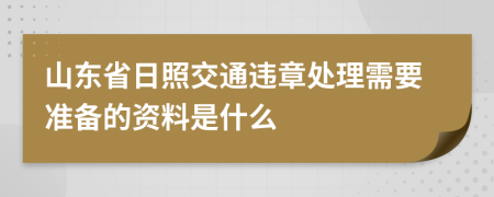 山东省日照交通违章处理需要准备的资料是什么