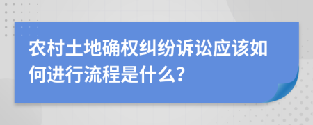 农村土地确权纠纷诉讼应该如何进行流程是什么？