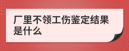 厂里不领工伤鉴定结果是什么