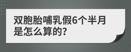 双胞胎哺乳假6个半月是怎么算的？