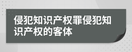 侵犯知识产权罪侵犯知识产权的客体