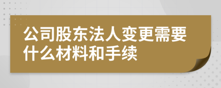 公司股东法人变更需要什么材料和手续