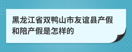 黑龙江省双鸭山市友谊县产假和陪产假是怎样的