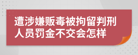 遭涉嫌贩毒被拘留判刑人员罚金不交会怎样