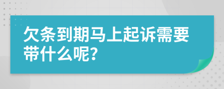 欠条到期马上起诉需要带什么呢？