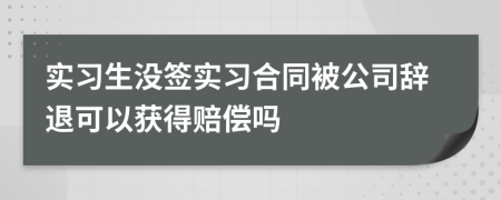 实习生没签实习合同被公司辞退可以获得赔偿吗