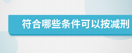 符合哪些条件可以按减刑