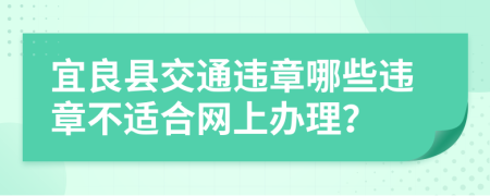 宜良县交通违章哪些违章不适合网上办理？