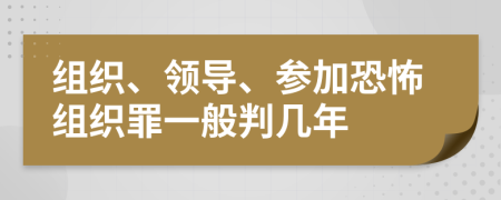 组织、领导、参加恐怖组织罪一般判几年