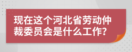 现在这个河北省劳动仲裁委员会是什么工作？