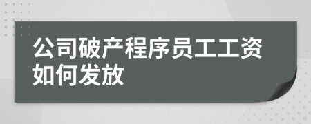 公司破产程序员工工资如何发放