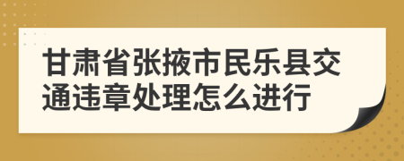甘肃省张掖市民乐县交通违章处理怎么进行