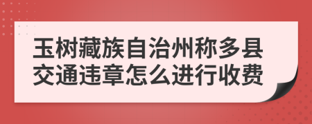 玉树藏族自治州称多县交通违章怎么进行收费