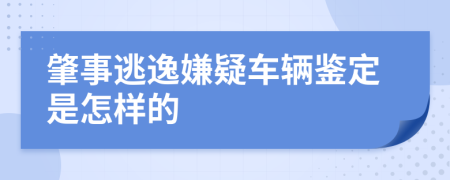肇事逃逸嫌疑车辆鉴定是怎样的