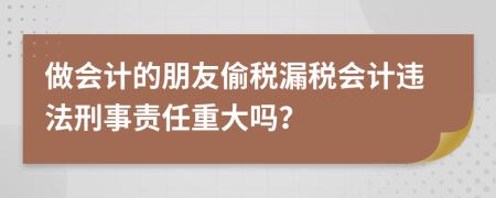 做会计的朋友偷税漏税会计违法刑事责任重大吗？