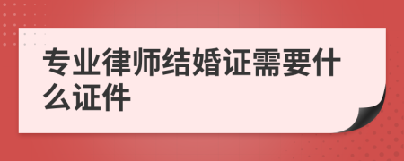 专业律师结婚证需要什么证件