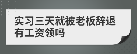 实习三天就被老板辞退有工资领吗