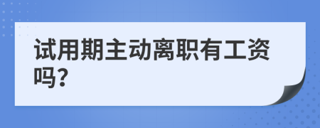 试用期主动离职有工资吗？