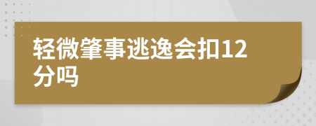 轻微肇事逃逸会扣12分吗