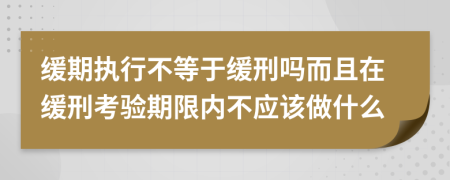 缓期执行不等于缓刑吗而且在缓刑考验期限内不应该做什么