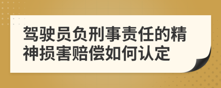 驾驶员负刑事责任的精神损害赔偿如何认定