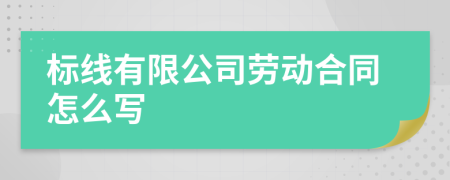 标线有限公司劳动合同怎么写