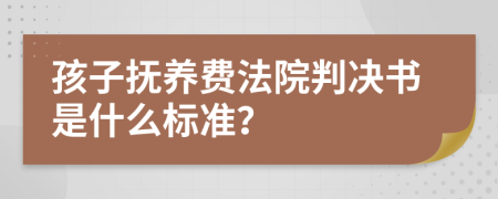 孩子抚养费法院判决书是什么标准？