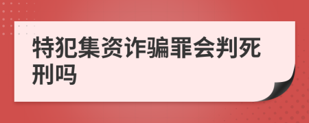 特犯集资诈骗罪会判死刑吗