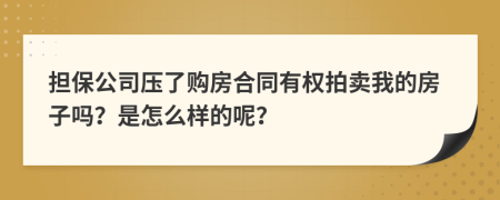 担保公司压了购房合同有权拍卖我的房子吗？是怎么样的呢？