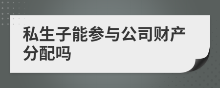 私生子能参与公司财产分配吗