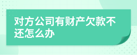 对方公司有财产欠款不还怎么办