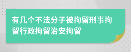 有几个不法分子被拘留刑事拘留行政拘留治安拘留