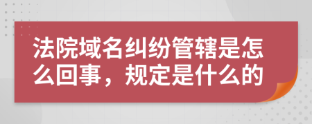 法院域名纠纷管辖是怎么回事，规定是什么的